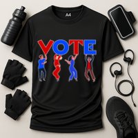 People Holding VOTE Letters  Red White Blue Version Cooling Performance Crew T-Shirt