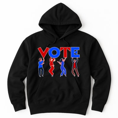 People Holding VOTE Letters  Red White Blue Version Hoodie