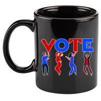 People Holding VOTE Letters  Red White Blue Version 11oz C Handle Ceramic Mug