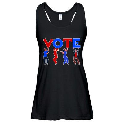 People Holding VOTE Letters  Red White Blue Version Ladies Essential Flowy Tank