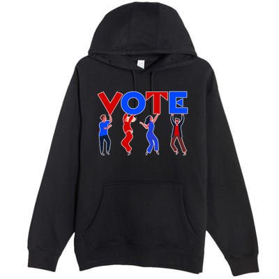 People Holding VOTE Letters  Red White Blue Version Premium Pullover Hoodie
