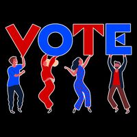 People Holding VOTE Letters  Red White Blue Version Poster