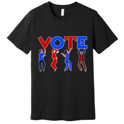 People Holding VOTE Letters  Red White Blue Version Premium T-Shirt
