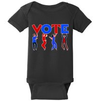 People Holding VOTE Letters  Red White Blue Version Baby Bodysuit
