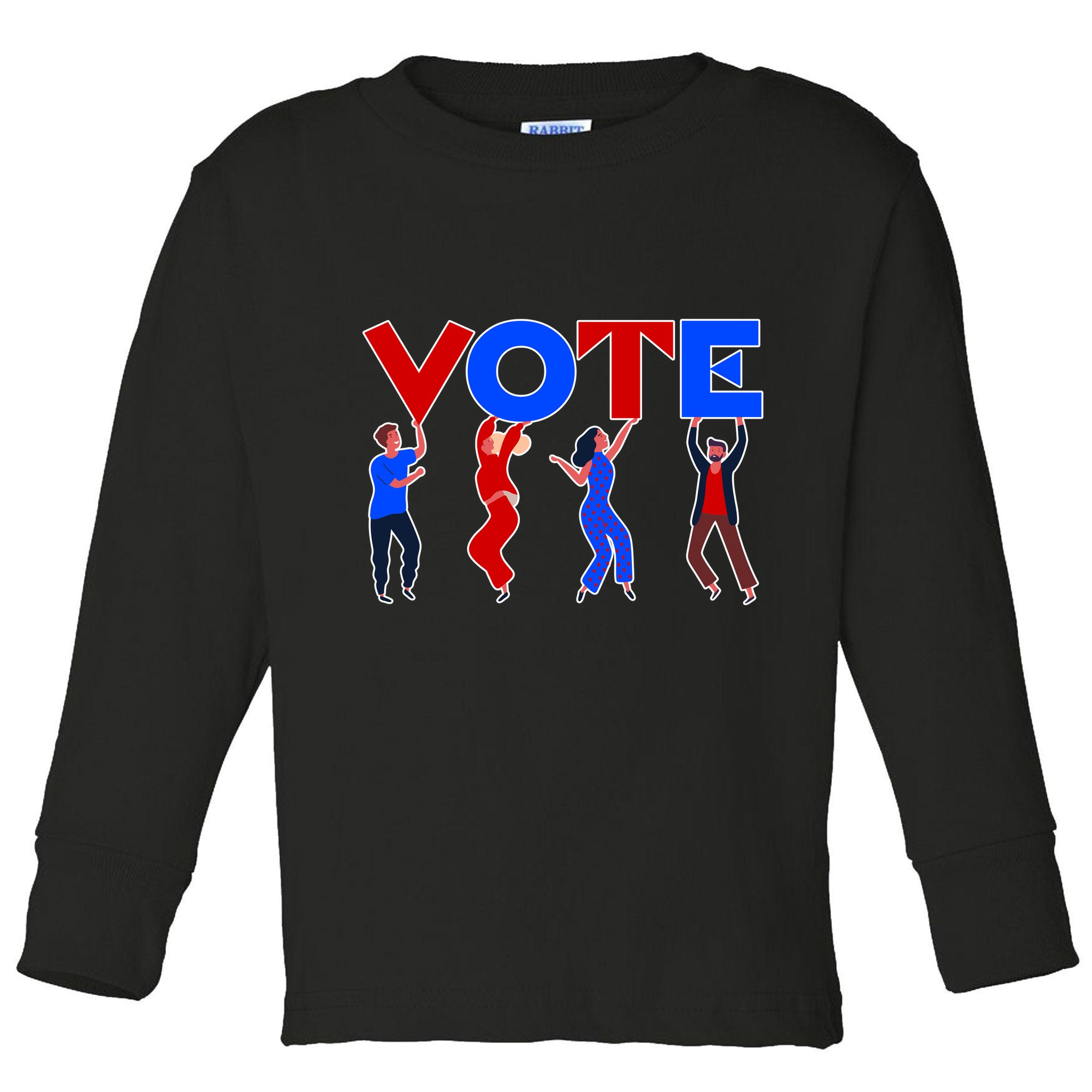 People Holding VOTE Letters  Red White Blue Version Toddler Long Sleeve Shirt