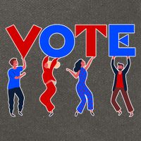 People Holding VOTE Letters  Red White Blue Version Cotton Canvas Backpack