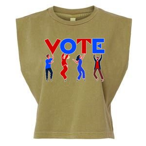 People Holding VOTE Letters  Red White Blue Version Garment-Dyed Women's Muscle Tee