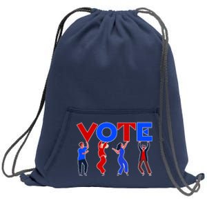 People Holding VOTE Letters  Red White Blue Version Sweatshirt Cinch Pack Bag