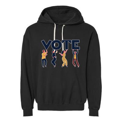 People Holding VOTE Letters Blue And Gold version Garment-Dyed Fleece Hoodie