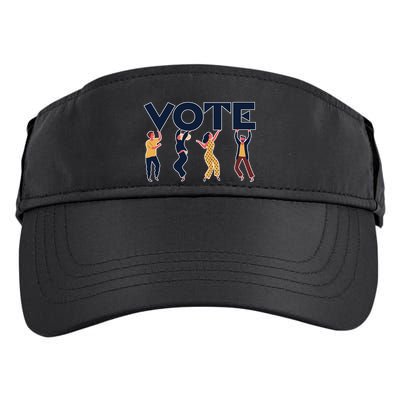 People Holding VOTE Letters Blue And Gold version Adult Drive Performance Visor