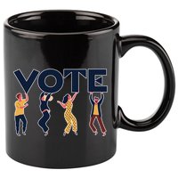 People Holding VOTE Letters Blue And Gold version 11oz C Handle Ceramic Mug