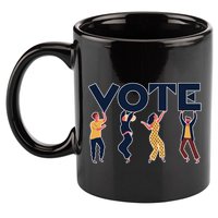 People Holding VOTE Letters Blue And Gold version 11oz C Handle Ceramic Mug