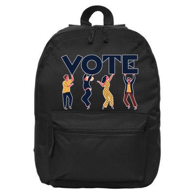 People Holding VOTE Letters Blue And Gold version 16 in Basic Backpack