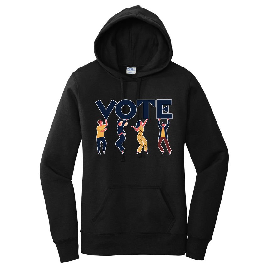 People Holding VOTE Letters Blue And Gold version Women's Pullover Hoodie