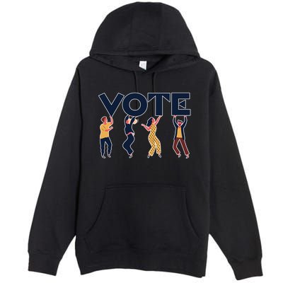 People Holding VOTE Letters Blue And Gold version Premium Pullover Hoodie