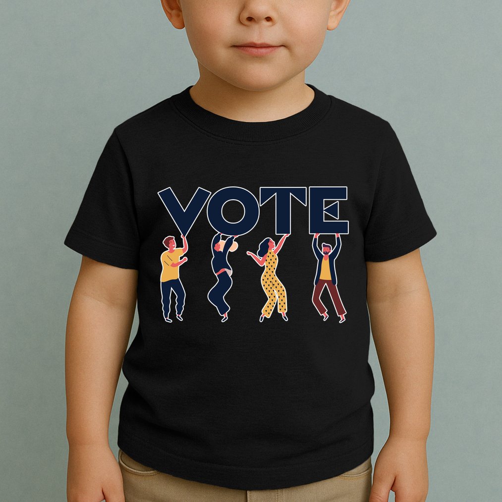 People Holding VOTE Letters Blue And Gold version Toddler T-Shirt