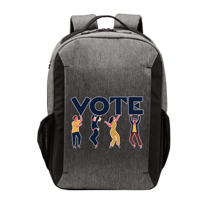 People Holding VOTE Letters Blue And Gold version Vector Backpack