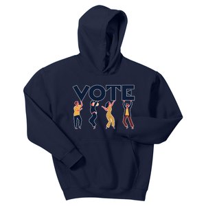 People Holding VOTE Letters Blue And Gold version Kids Hoodie