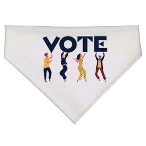 People Holding VOTE Letters Blue And Gold version USA-Made Doggie Bandana