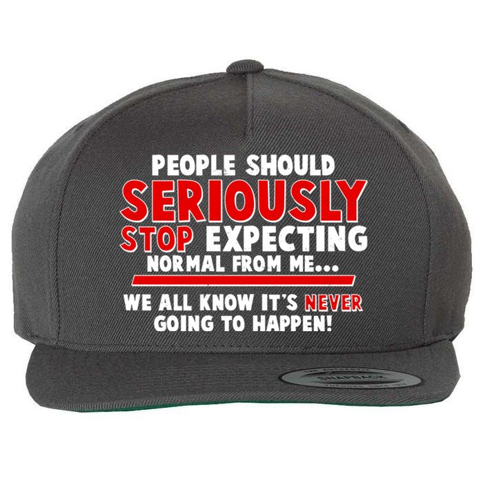 People Should Seriously Stop Expecting Normal From Me Wool Snapback Cap