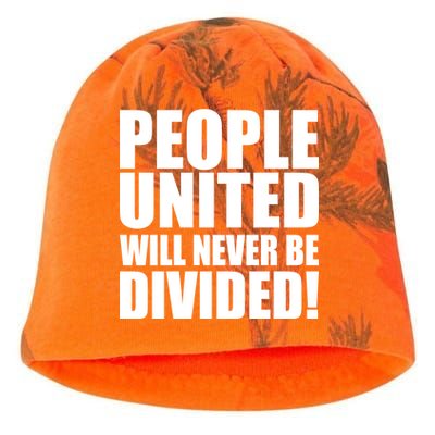 People United Will Never Be Divided! Anti Donald Trump Kati - Camo Knit Beanie