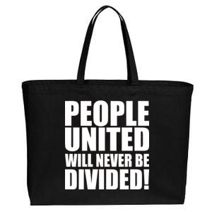 People United Will Never Be Divided! Anti Trump Cotton Canvas Jumbo Tote