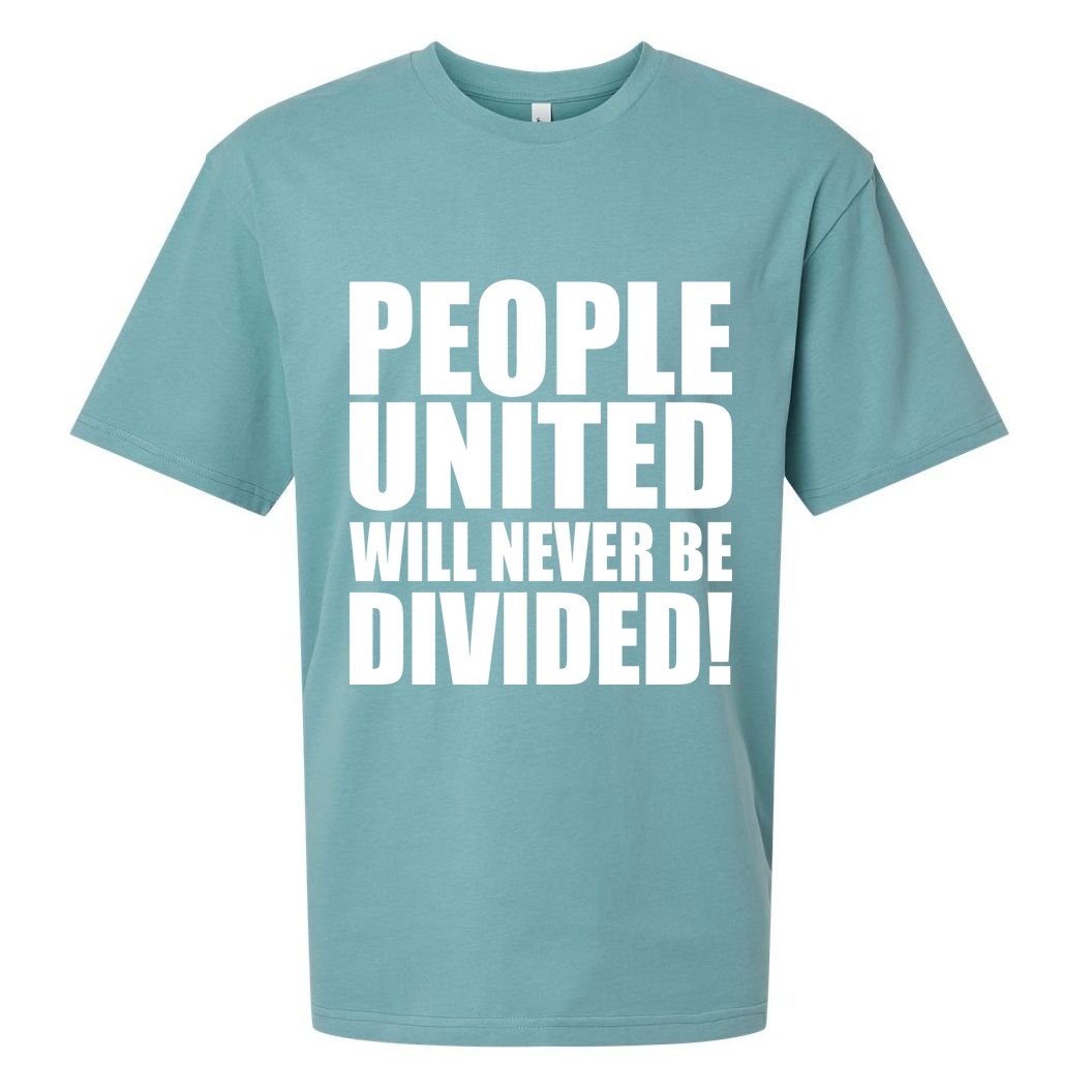 People United Will Never Be Divided! Anti Trump Sueded Cloud Jersey T-Shirt