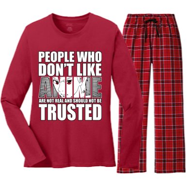 People Who Don't Like Anime Women's Long Sleeve Flannel Pajama Set 