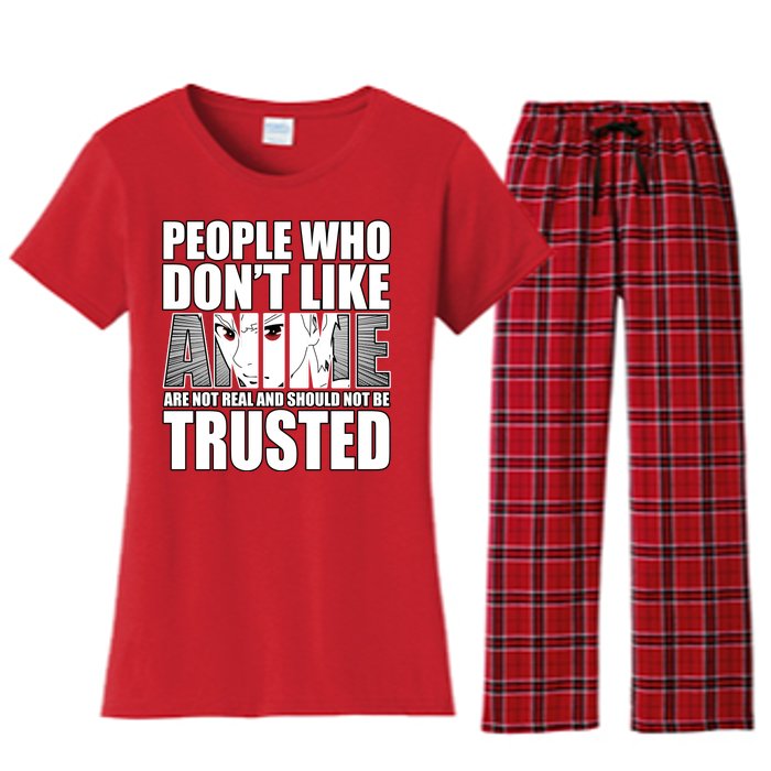 People Who Don't Like Anime Women's Flannel Pajama Set