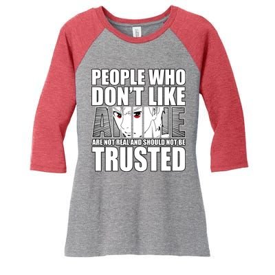 People Who Don't Like Anime Women's Tri-Blend 3/4-Sleeve Raglan Shirt