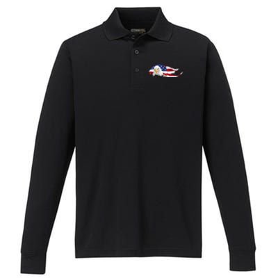 Patriotic Eagle Performance Long Sleeve Polo