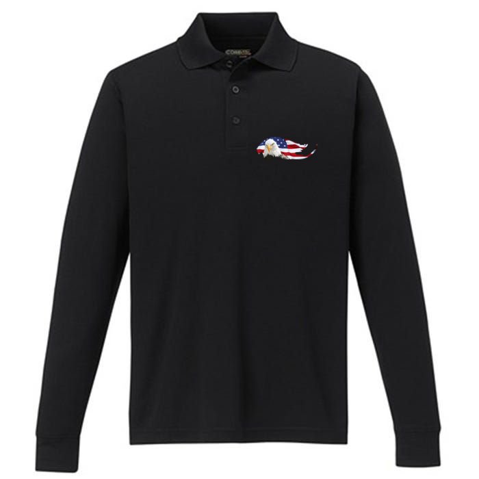 Patriotic Eagle Performance Long Sleeve Polo