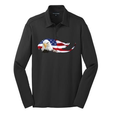 Patriotic Eagle Silk Touch Performance Long Sleeve Polo