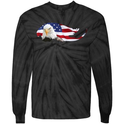 Patriotic Eagle Tie-Dye Long Sleeve Shirt