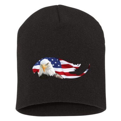 Patriotic Eagle Short Acrylic Beanie