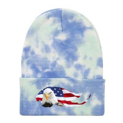 Patriotic Eagle Tie Dye 12in Knit Beanie