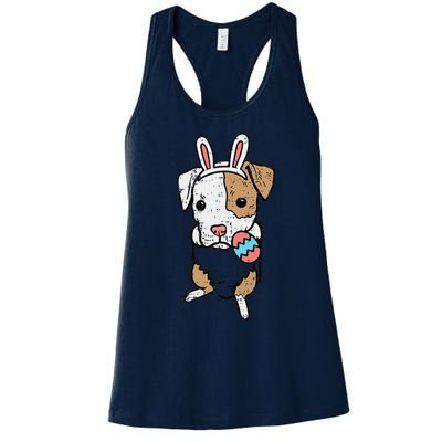 Pocket Easter Pitbull Bunny Pittie Dog Lover Women Women's Racerback Tank