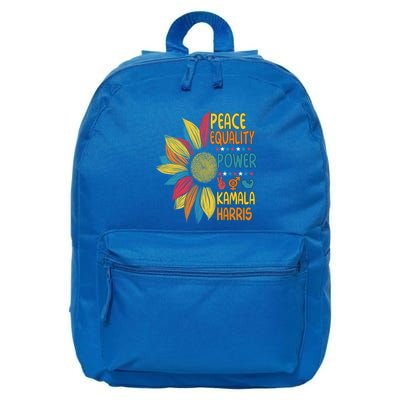 Peace Equality Power Kamala Harris Sunflower Colorful Funny Gift 16 in Basic Backpack
