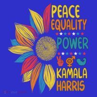 Peace Equality Power Kamala Harris Sunflower Colorful Funny Gift Women's V-Neck T-Shirt