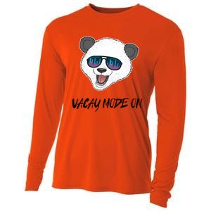 Panda Equalizer Party Rave Techno Vacation Vacay Mode On Gift Cooling Performance Long Sleeve Crew