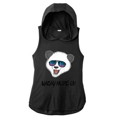 Panda Equalizer Party Rave Techno Vacation Vacay Mode On Gift Ladies PosiCharge Tri-Blend Wicking Draft Hoodie Tank