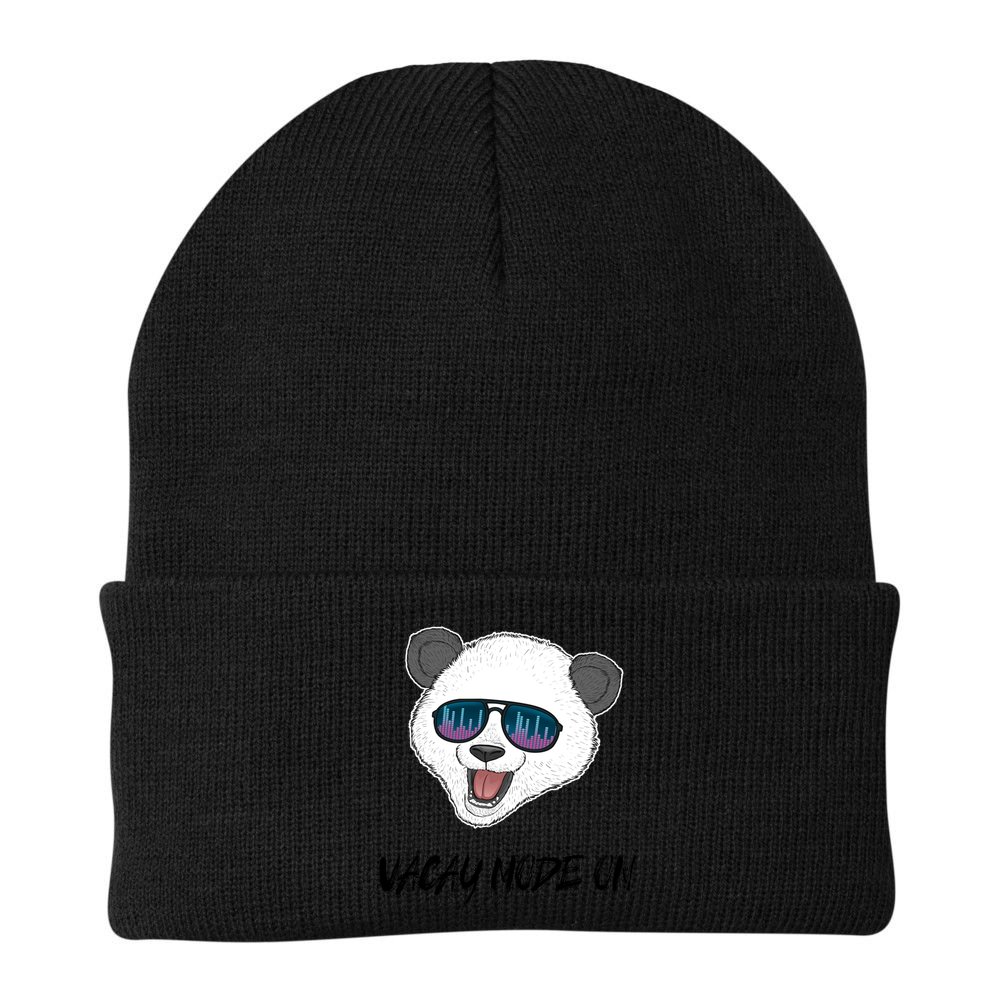 Panda Equalizer Party Rave Techno Vacation Vacay Mode On Gift Beanie