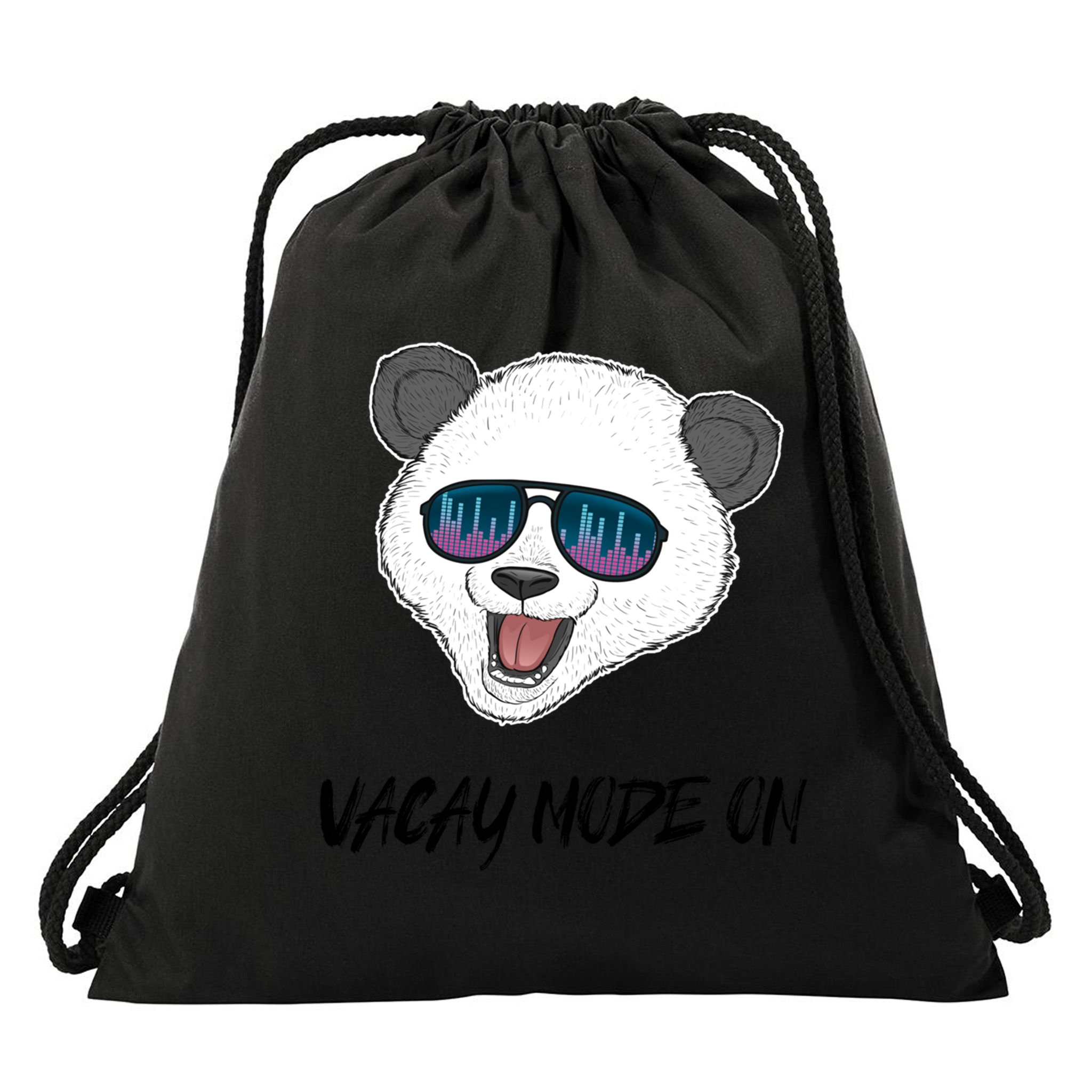 Panda Equalizer Party Rave Techno Vacation Vacay Mode On Gift Drawstring Bag