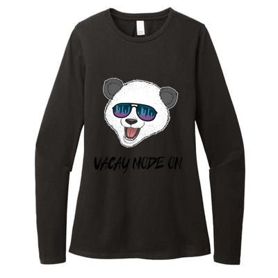 Panda Equalizer Party Rave Techno Vacation Vacay Mode On Gift Womens CVC Long Sleeve Shirt