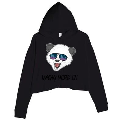 Panda Equalizer Party Rave Techno Vacation Vacay Mode On Gift Crop Fleece Hoodie