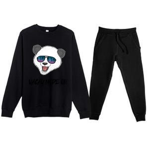 Panda Equalizer Party Rave Techno Vacation Vacay Mode On Gift Premium Crewneck Sweatsuit Set