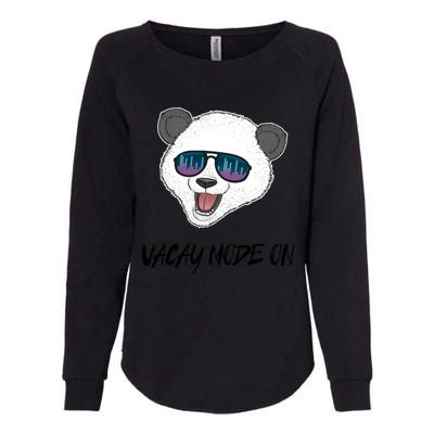 Panda Equalizer Party Rave Techno Vacation Vacay Mode On Gift Womens California Wash Sweatshirt