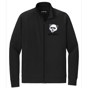 Panda Equalizer Party Rave Techno Vacation Vacay Mode On Gift Stretch Full-Zip Cadet Jacket