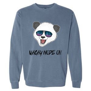 Panda Equalizer Party Rave Techno Vacation Vacay Mode On Gift Garment-Dyed Sweatshirt