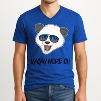 Panda Equalizer Party Rave Techno Vacation Vacay Mode On Gift V-Neck T-Shirt